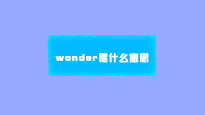 Wonder是什么意思 Wonder意思是什么