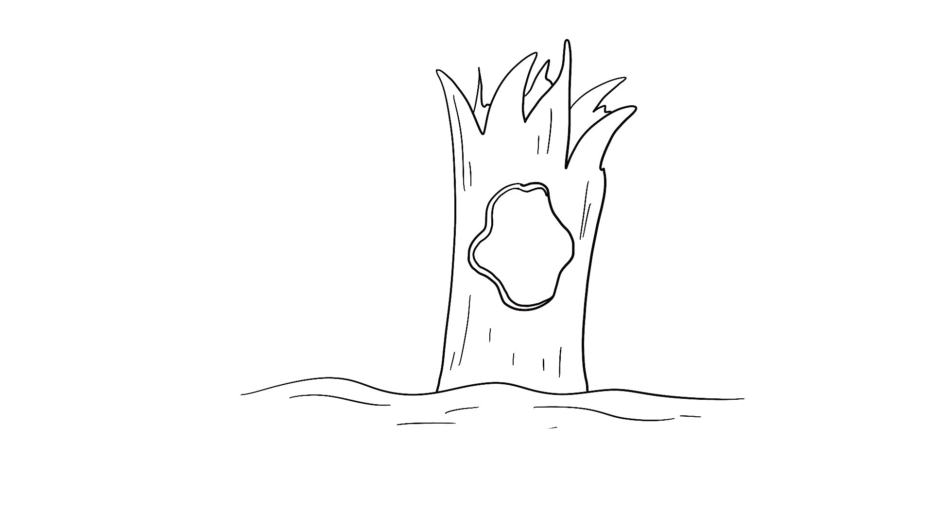 有树洞的大树简笔画图片