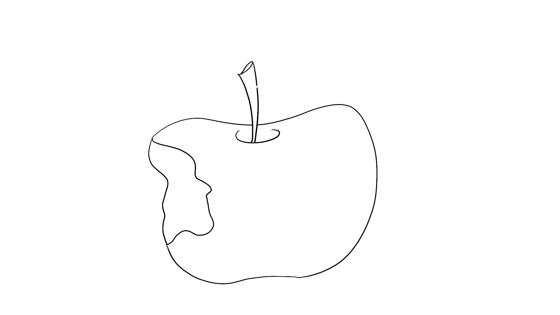 被咬过的苹果简笔画图片
