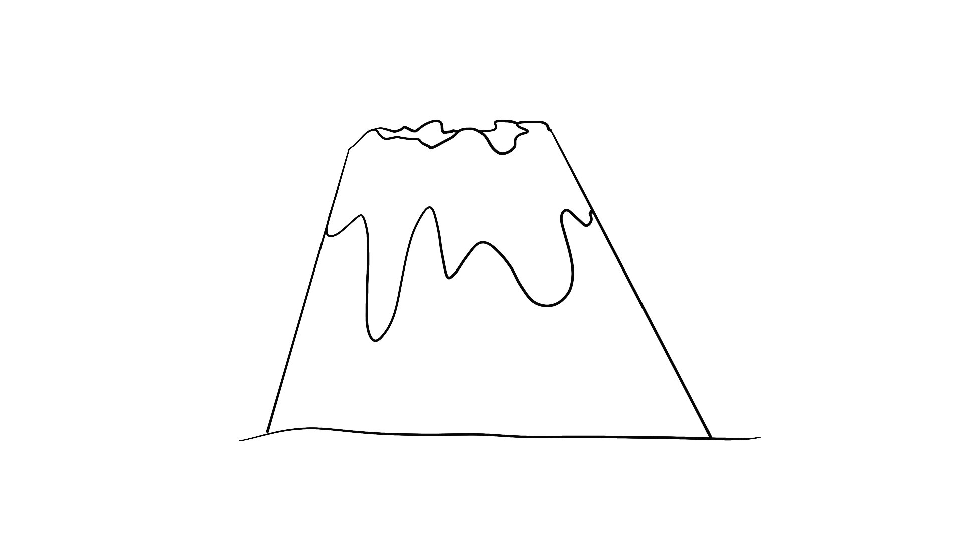 火山的画法铅笔画图片