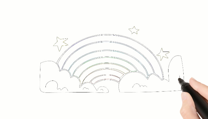 彩虹簡筆畫 彩虹簡筆畫畫法-養娃家