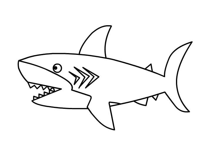 鲨鱼凶狠简笔画图片