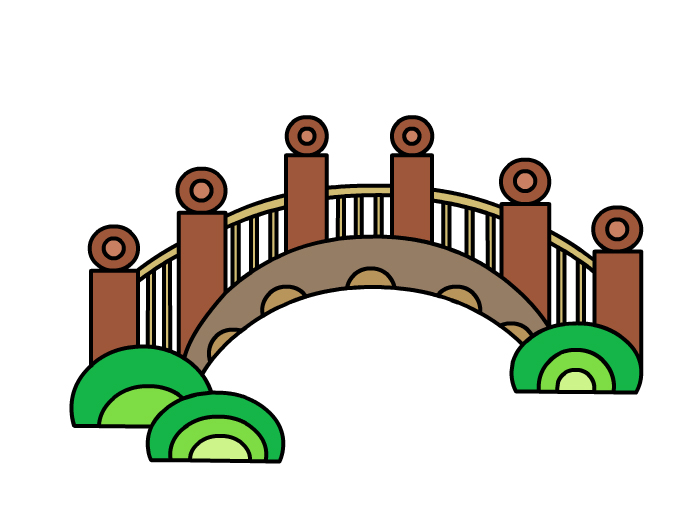 三孔石拱桥简笔画图片