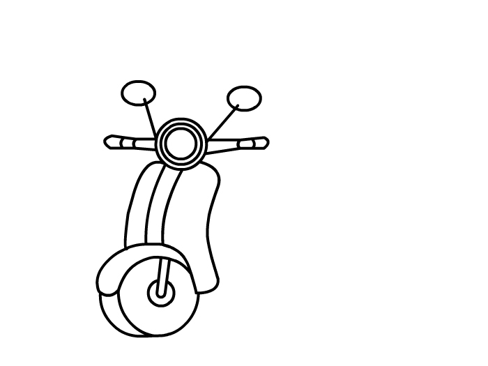 电动自行车简笔画幼儿图片
