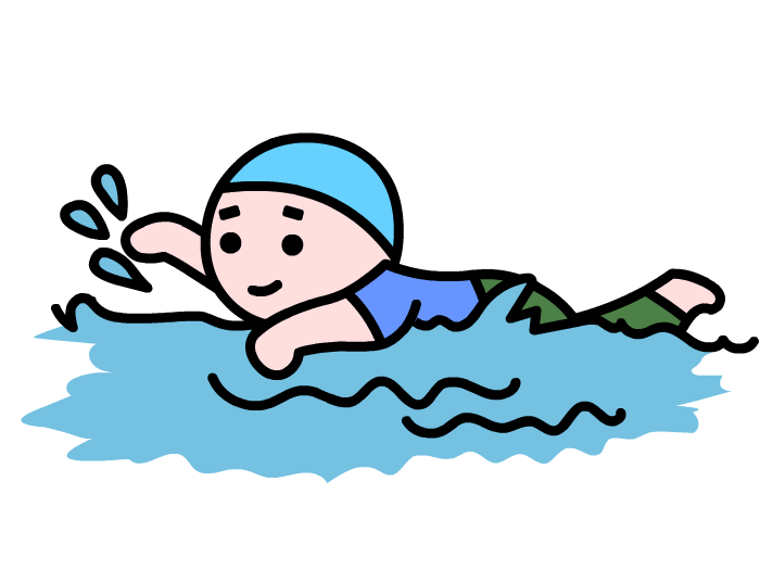 游泳简笔画可爱卡通图片