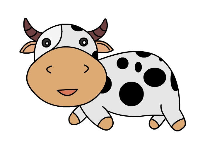 可爱小牛的简笔画涂色图片