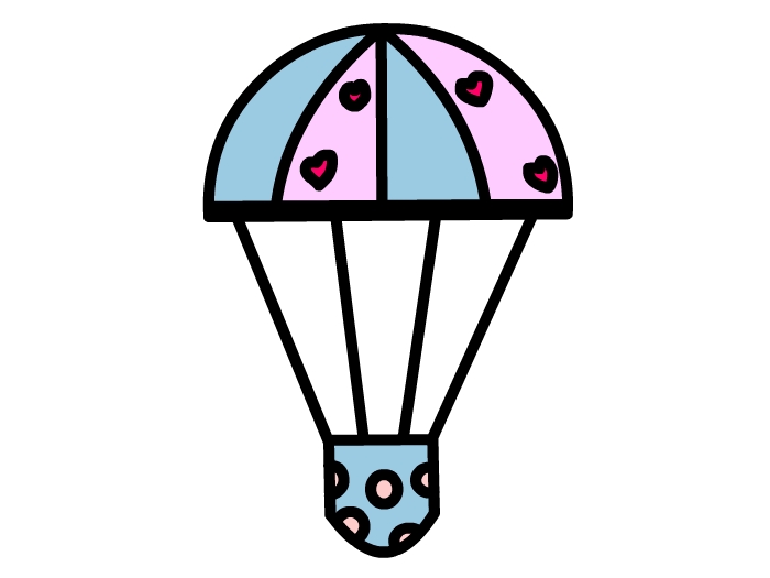 彩色降落伞绘画图图片