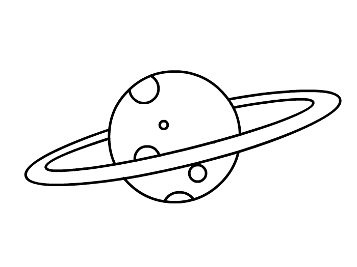 天王星简笔画涂色图片