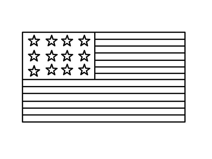 美国国旗,简笔画图片