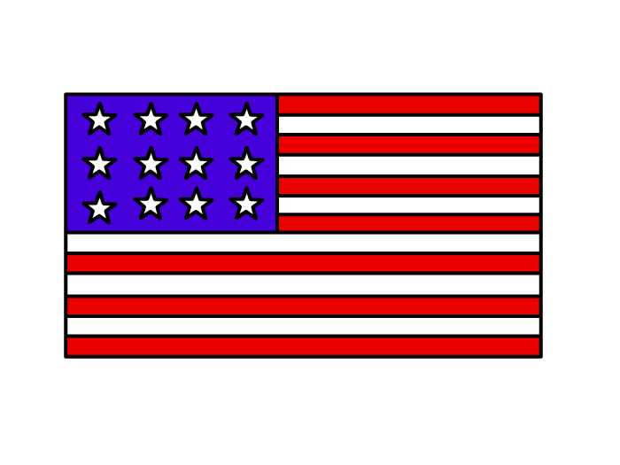 美国国旗的简笔画图片