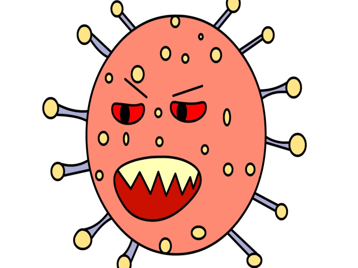 新冠病毒图画 简单图片