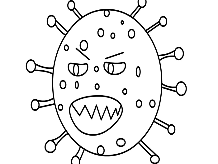 冠状病毒儿童简笔画图片