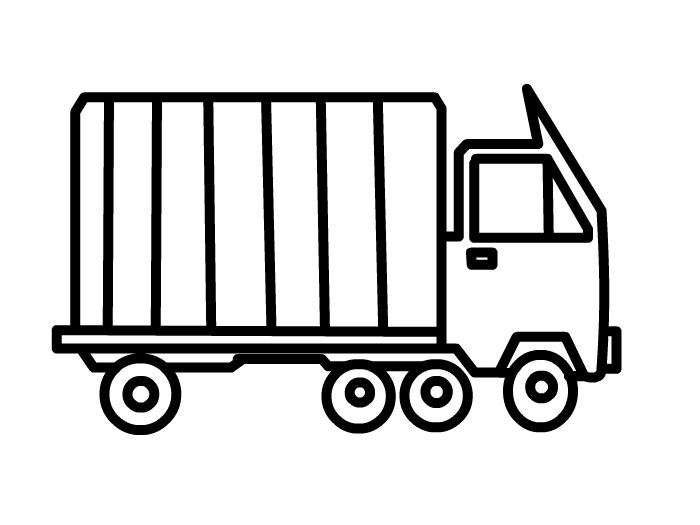 大货车怎么画 ,大货车简单画法, 大货车简笔画