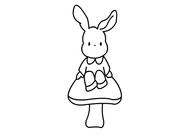 兔子坐姿简笔画图片