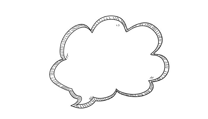 简单好看的云朵文本框简笔画可爱卡通