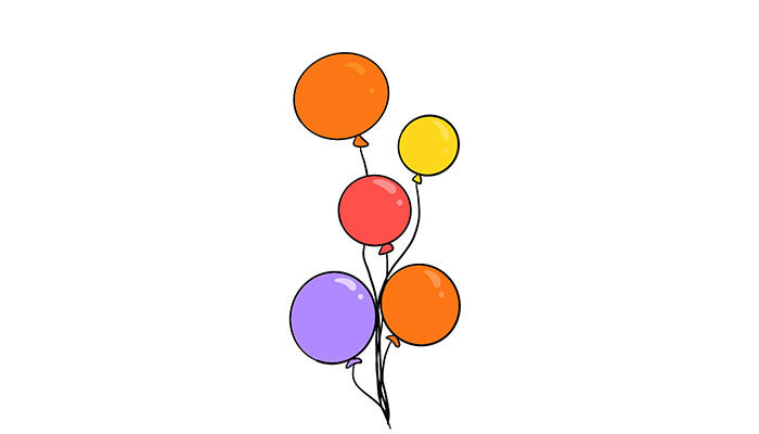 彩色气球简笔画可爱卡通 彩色气球简笔画可爱卡通怎么画