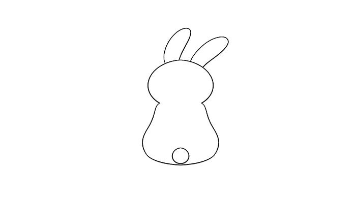 小兔子背影简笔画图片
