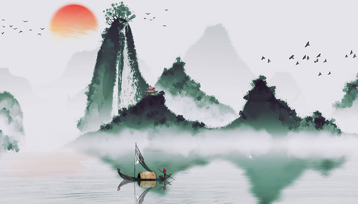 江上渔者创作背景图片