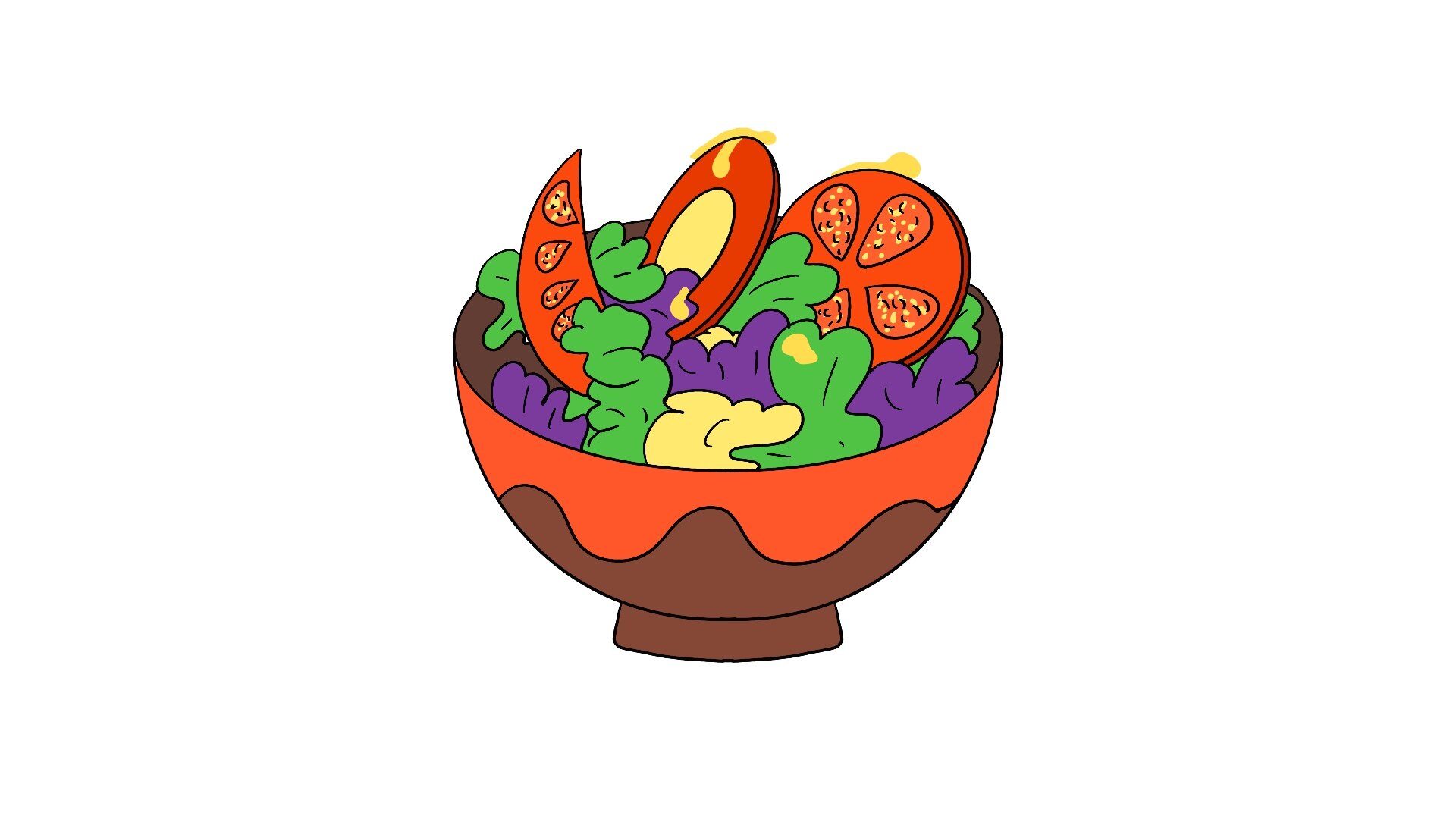 蔬菜沙拉简笔画法图片
