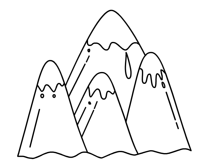 画简单的一座山 画画图片