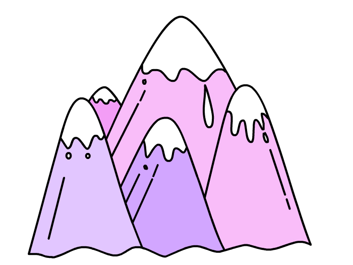 大山的颜色简笔画图片