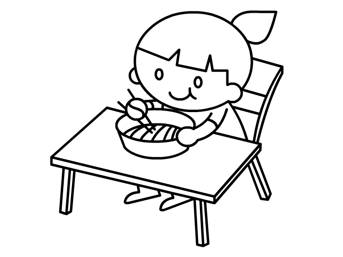 幼儿文明用餐简笔画图片