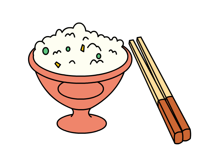 米饭简笔画彩色画法图片