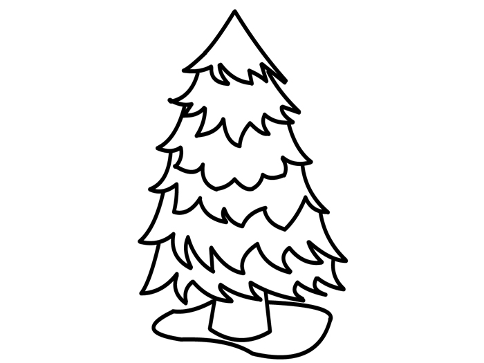 积雪的树简笔画图片