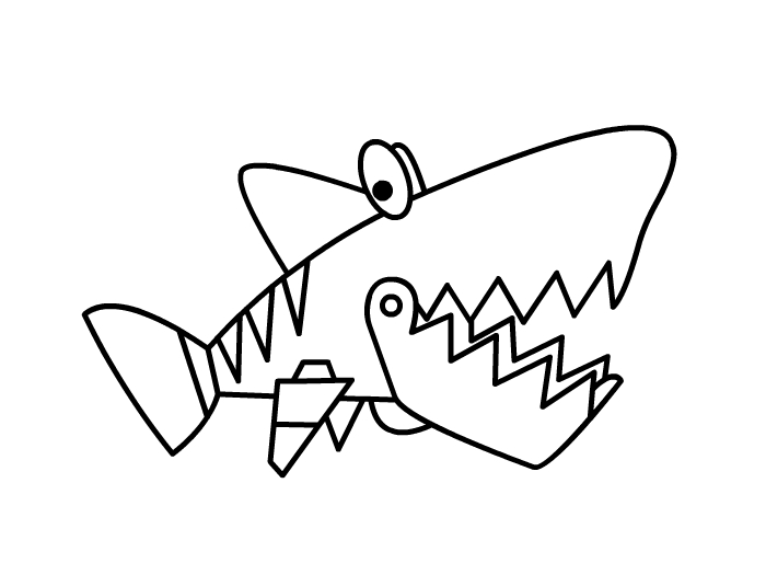 机械鲨鱼简笔画搞定图片