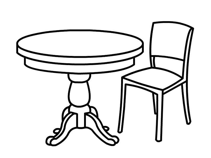 3接着在旁边画一把椅子2然后画上底座1首先画出桌子的桌面