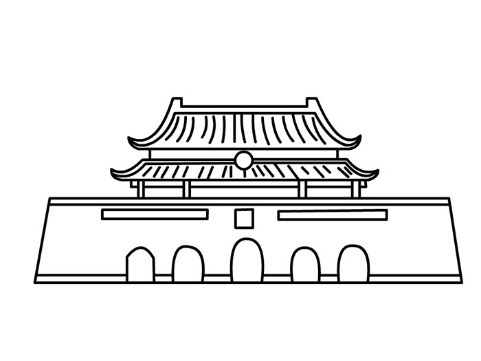 天安城门画法侧面图片