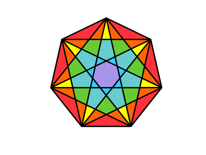 七边形对称轴怎么画图片