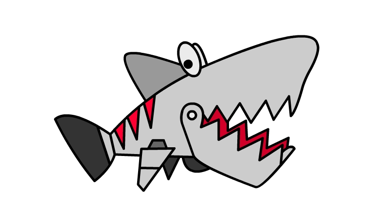 科幻机械鲨鱼铅笔稿图片