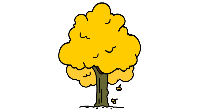 秋天的树简笔画 简单图片