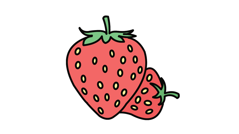 草莓简笔画甜心图片