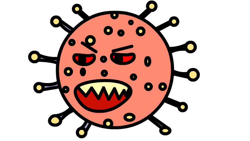 新冠病毒图画 简单图片