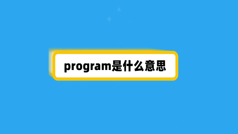 program是什麼意思